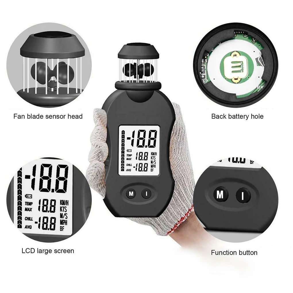 

Anemometer Digital Wind Speed Meter LCD Winds Sensor Boat Sailing