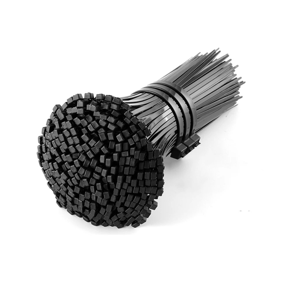 Самоблокирующийся пластиковый нейлоновый галстук черный застежка-молния