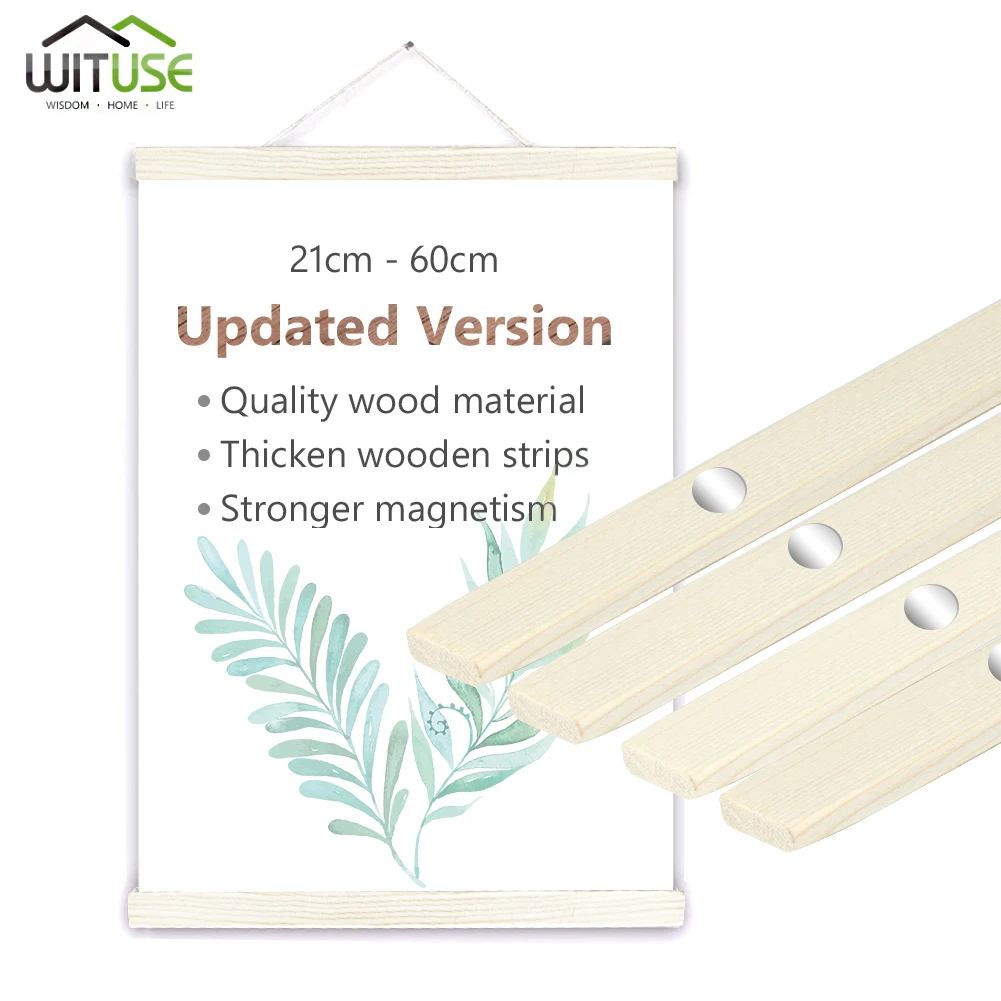 

DIY Painting Frame Magnetic Wooden Hanger Teak Wood Frame Natural Painting Photo Frame Canvas Wall Art Poster Canvas Art Hanger