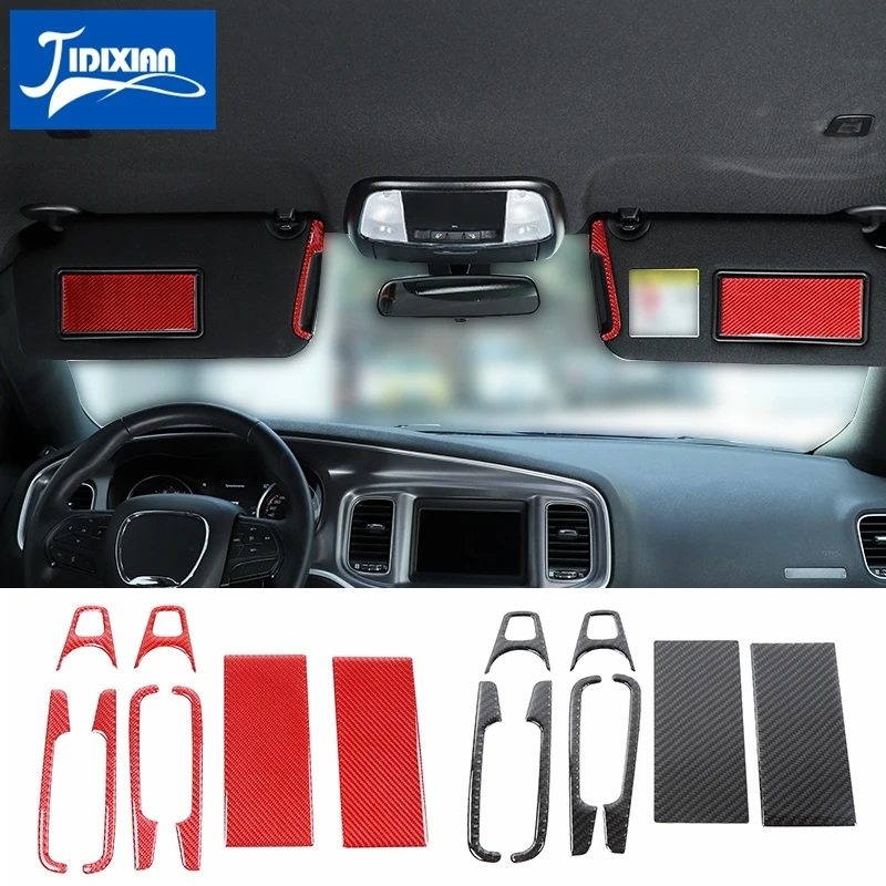 

JIDIXIAN мягкий углеродный волоконный автомобильный передний солнцезащитный козырек декоративные наклейки для Dodge Charger 2015-2021 аксессуары для ин...