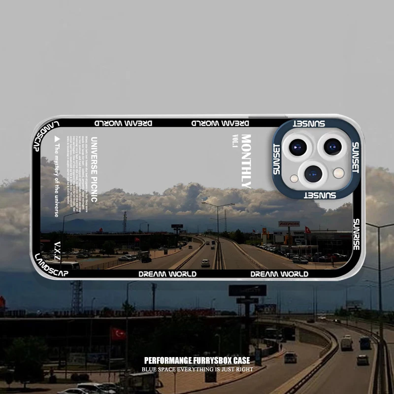 Креативный чехол для iPhone с изображением пейзажа и городской противоударный