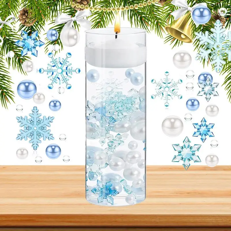 

Christmas Vase Filler Decor Christmas Vase Filler Beads Floating Candles Centerpiece For Christmas Table Party Decor