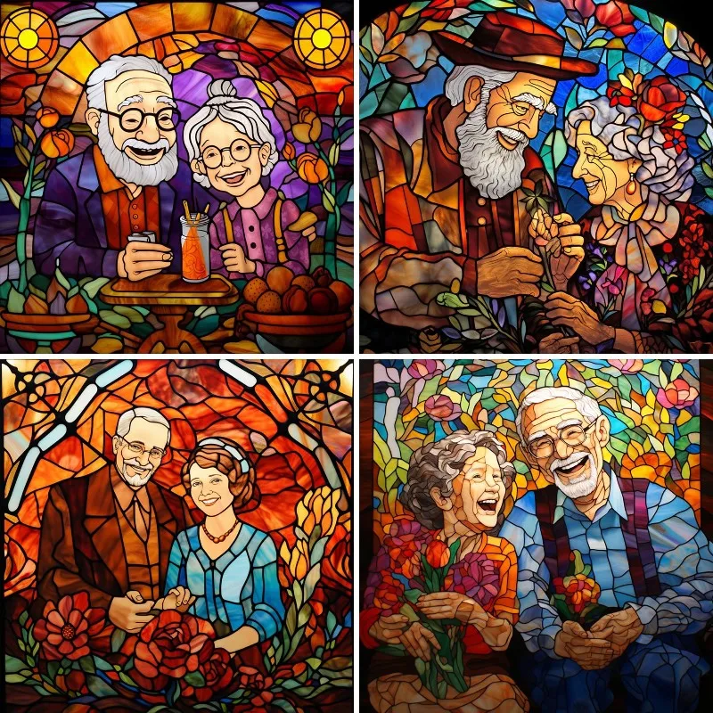 

Алмазная картина 5D "сделай сам", наборы с цифрами, для пожилых пар, полная вышивка, подарки для бабушек и дедушек, Алмазное искусство