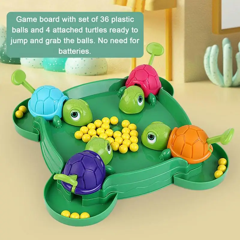

Hungry Turtle Board Game Multiplayer Competitive Race Interactive Battle Toy Play with Friends Turtle Grabbing Bean Board Game