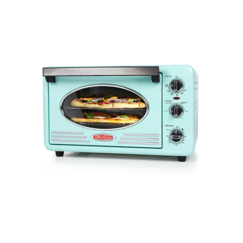 

Nostalgia RTOV2AQ Hover Image to Zoom Retro 1500 W Aqua 12-Slice Convection Toaster Oven with Built-in Timer