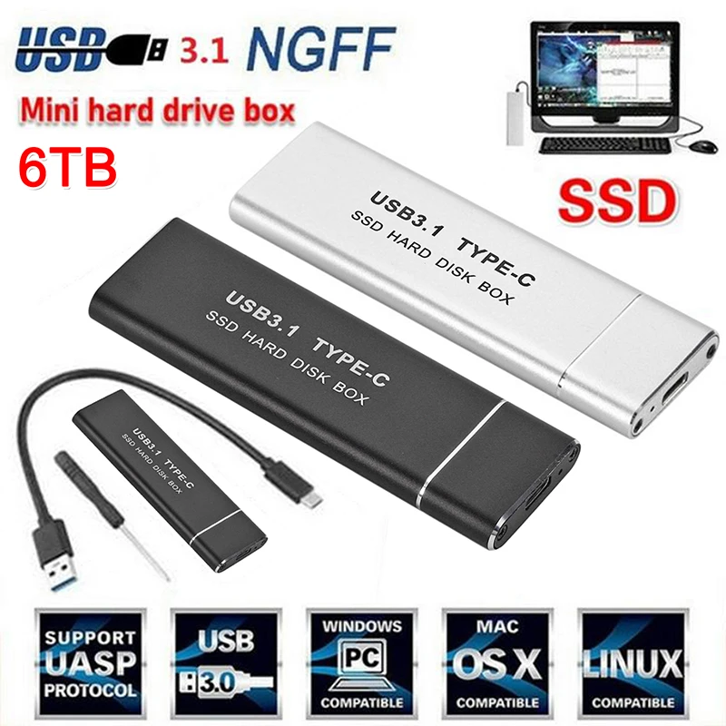 

Внешний жесткий диск USB 3,1 Type-C на M.2 NGFF SSD 6 Гбит/с