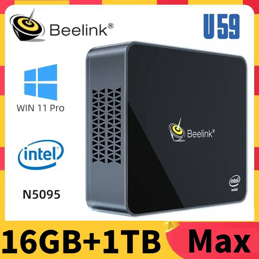 Beelink U59 Windows 11 мини-ПК Intel 11-го поколения N5095 DDR4 8 Гб 256 ГБ SSD 2 4 и 5 8G Dual Wifi BT4.0 1000M