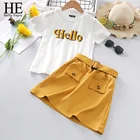 Комплект одежды из 2 предметов для девочек HE Hello Enjoy, блузка и шорты, летний, 2022