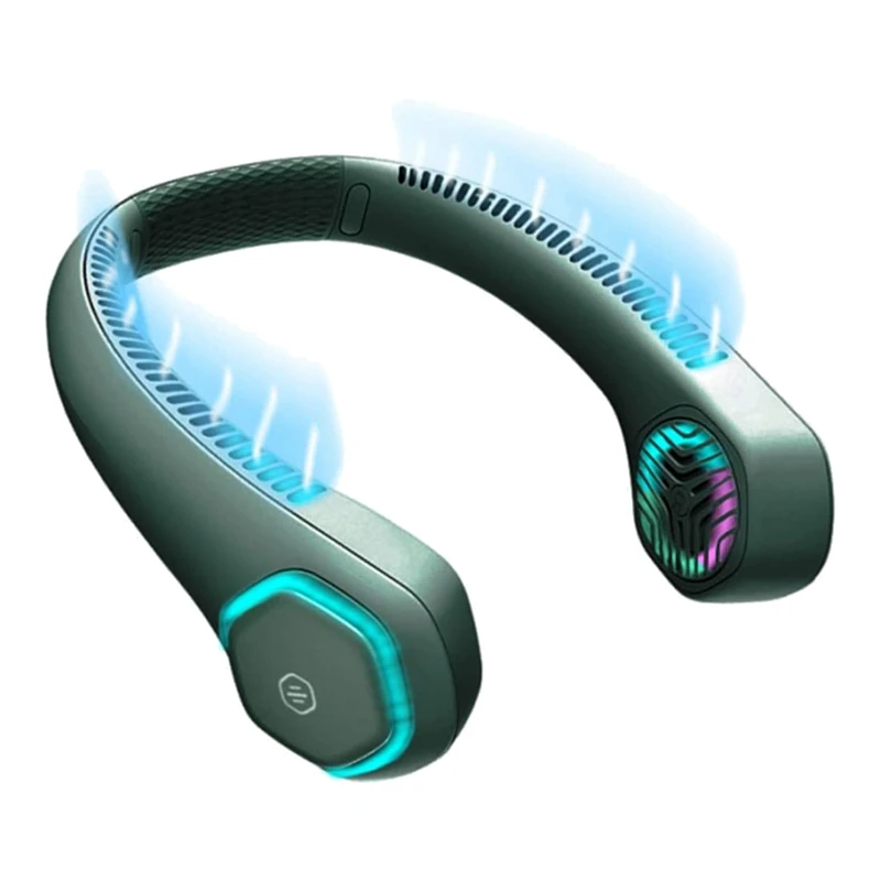 

Горячая Распродажа! Яркий веер для шеи без листьев светильник кой, супермягкий силиконовый веер с поддержкой рук, персональный веер, безлоп...