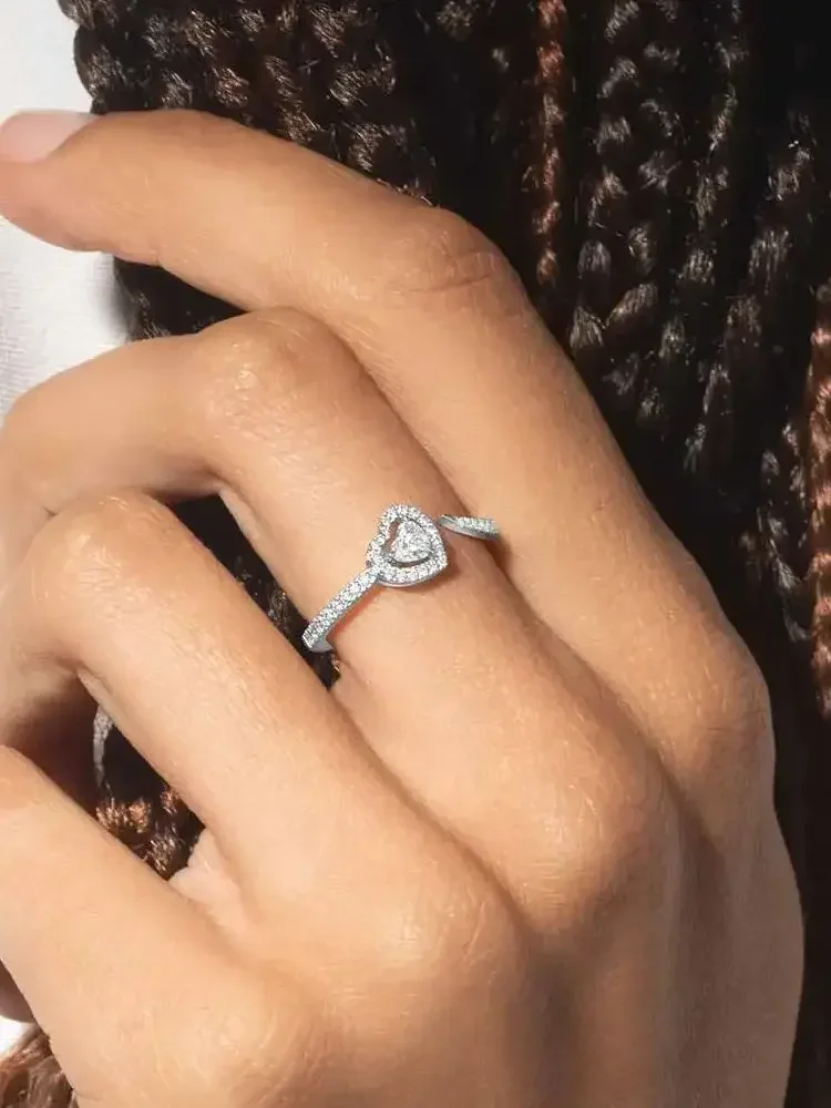 Набор колец из чистого серебра с бриллиантами Уникальный Бриллиант