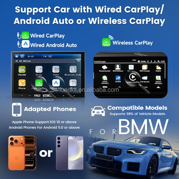 Фото Новый Carlinkit Tbox Ultra3 Smart 5G Беспроводной CarPlay AI Box Android 15 Автомобильный ТВ-бокс CarPlay Донгл для BMW CarPlay Адаптер №4