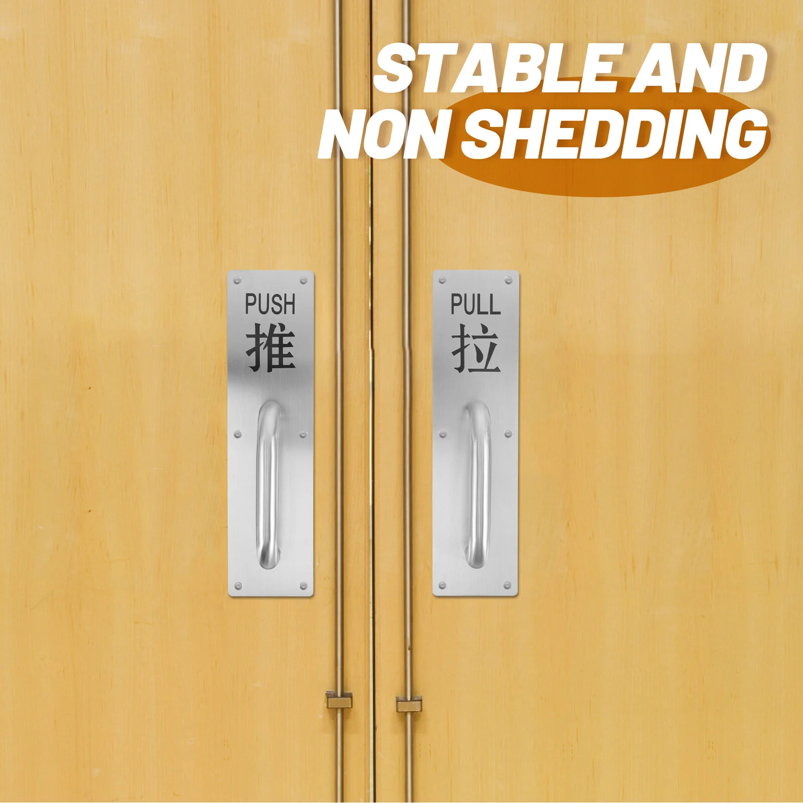 

Stainless Steel Push-pull Plate Passage Door Knobs Handle Indicator Commercial Sliding Fire Attic