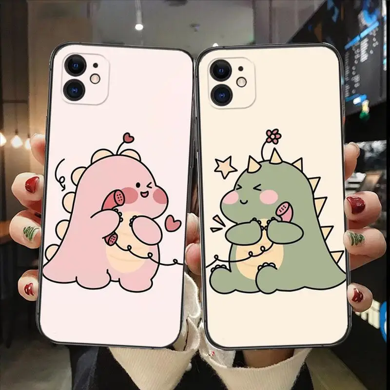 

Lovely Couple Dinosaur Cartoon Phone Case for IPhone 14 13 12 11 Pro Max Mini SE XR X XS Max 8Plus 7plus 6 6S New Phone Cover