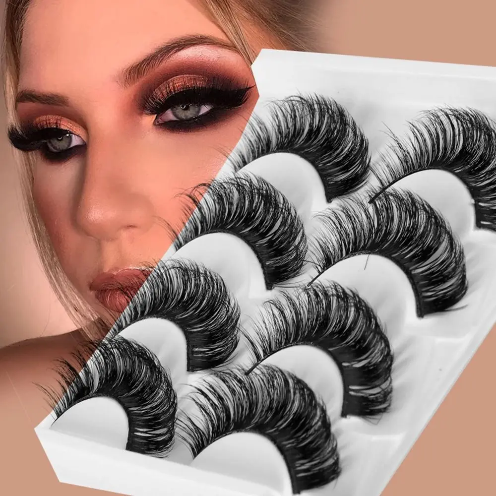 

Reusable Faux Mink Lashes Fairy Looks Like Eyelash Extension Russian Strip Lashes Fake Eyelashes False Eyelashes D Curl