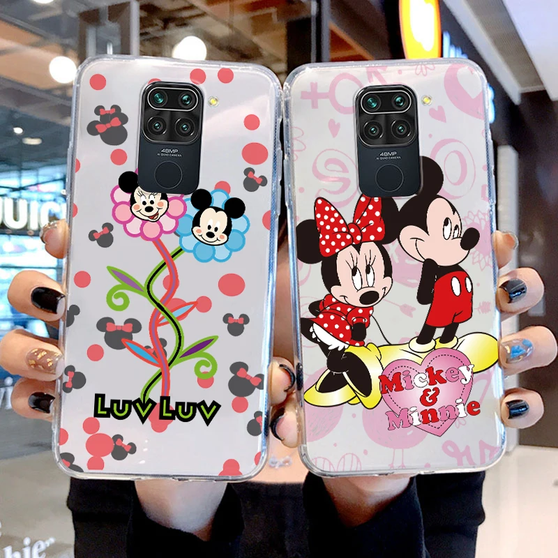 

Phone Case For Xiaomi Redmi K50 K40 Gaming 10 10C 9AT 9A 9C 9T 8 7A 6A 5 5G Armor Disney Pink Mickey Minnie Transparent Cover