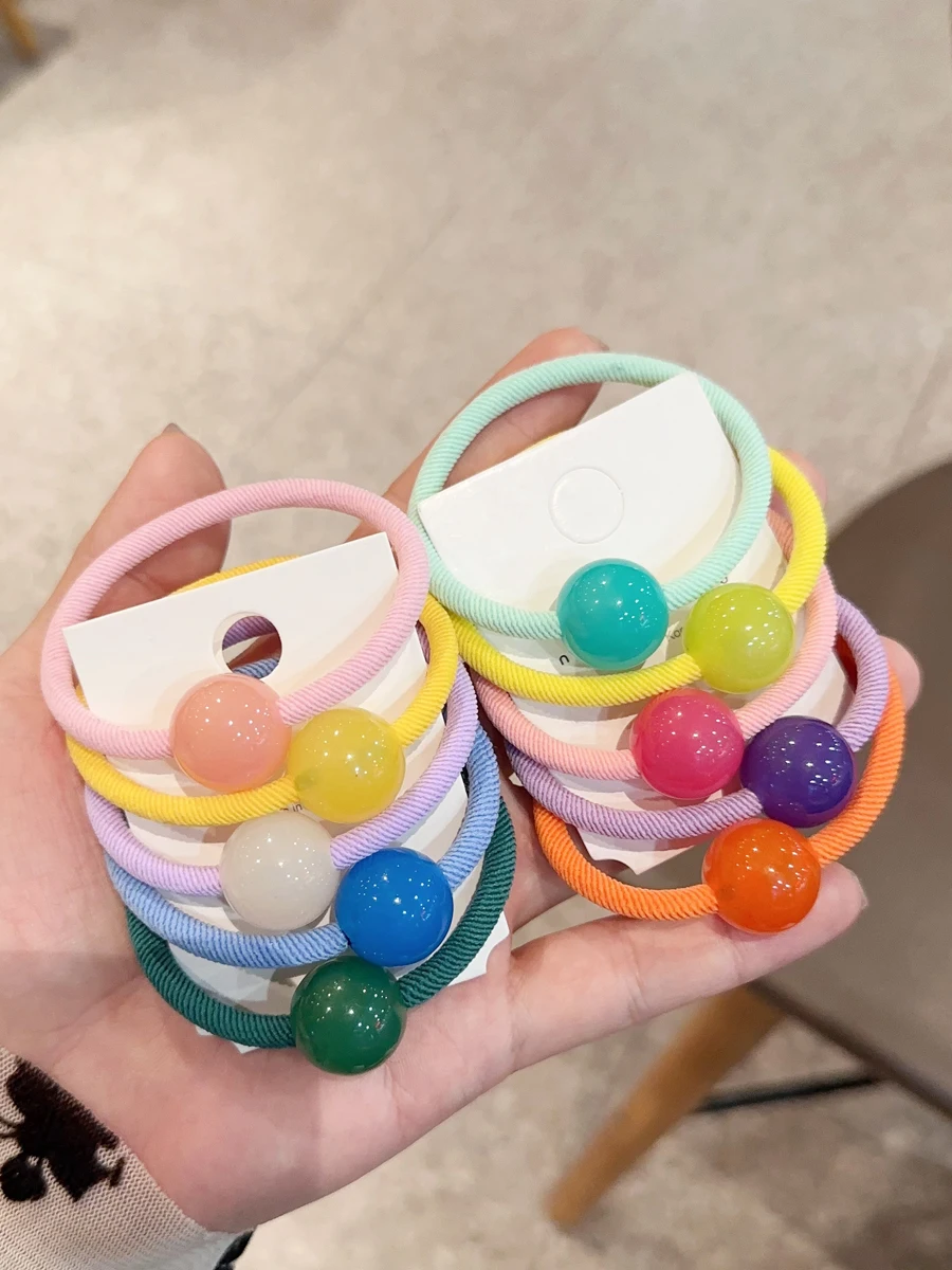  Повязка для волос с желейными бусинами ~ милая детская резинка девочек