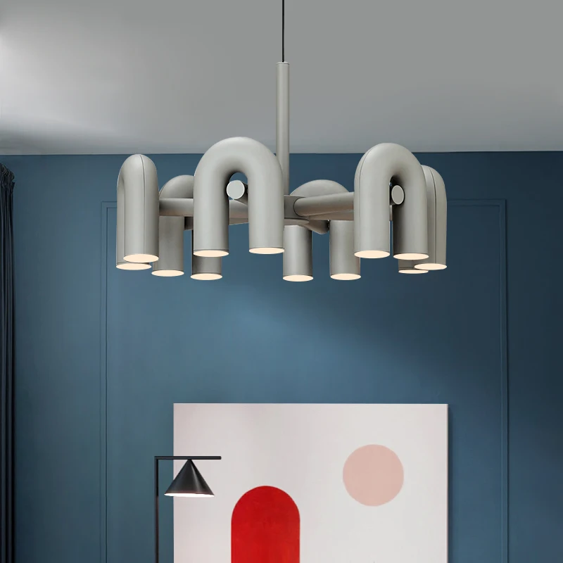 

Metal Dining Room Foyer Bedroom Lamp Fixtures Wire Adjustable Modern Rotatable LED Pendant Lights Black Orange Gray