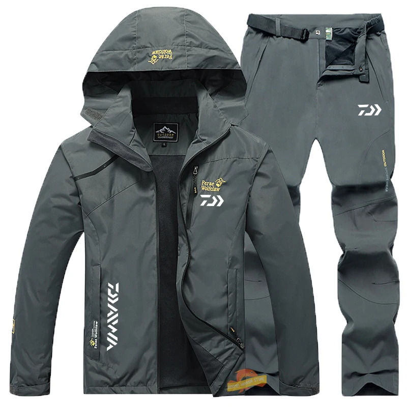 

Мужской весенне-осенний тонкий рыболовный костюм ветрозащитная Водонепроницаемая повседневная спортивная одежда с капюшоном уличная кур...