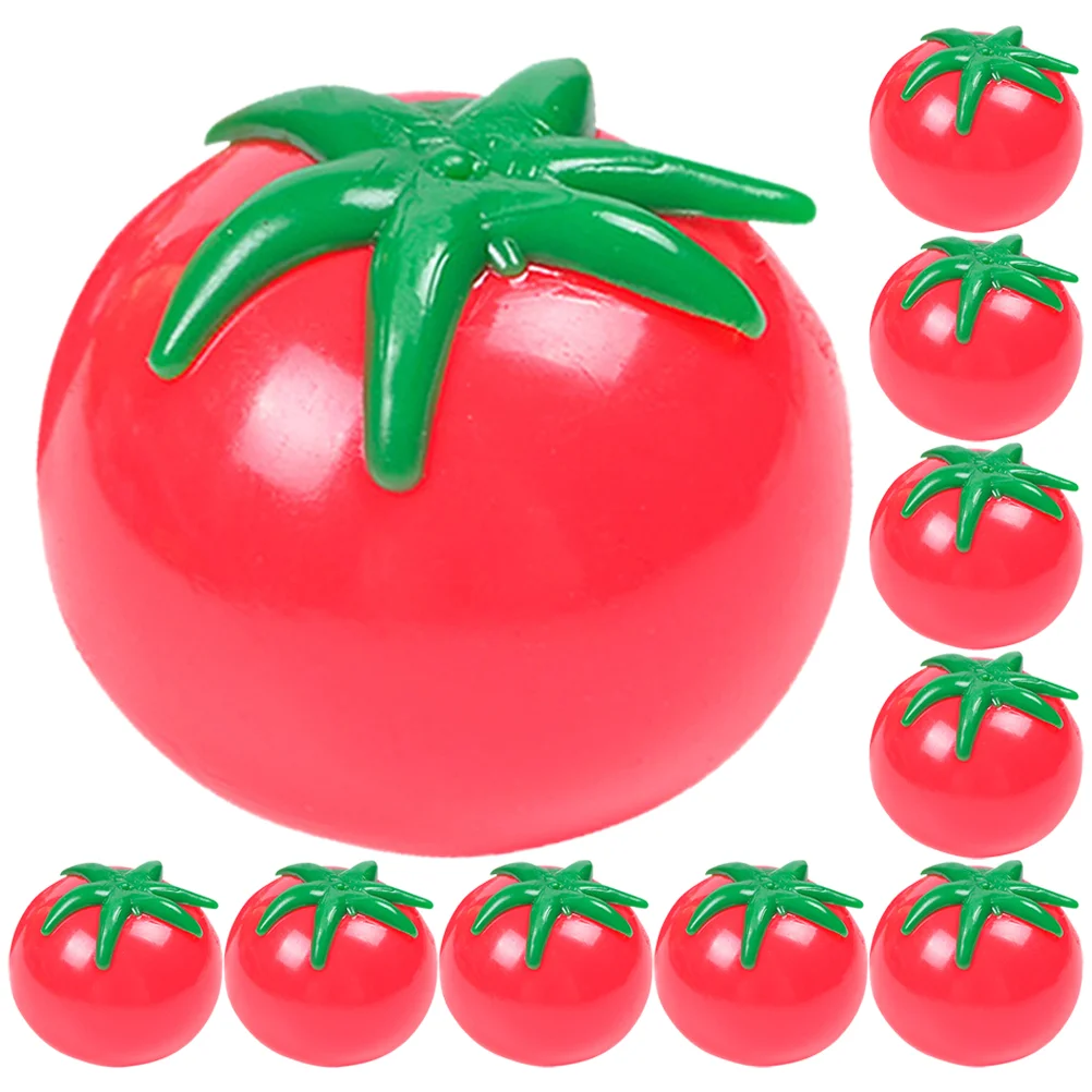 

10 Pcs Decompression Toys Adorable Tomato Shaped Stress Reliever Vegetable Squeeze Tpr Small Stretchy