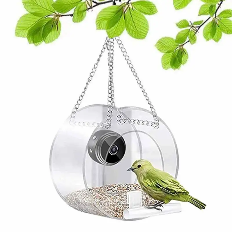 

Smart Bird Feeder Clear Window Bird Feeder With Suction Cups 720P HD Bird Feeders For Wild Birds With Sliding Seed Holder And