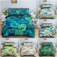 3d tropical leaves duvet cover flower pattern bedding set for bedroom soft microfiber quilt covers home textile