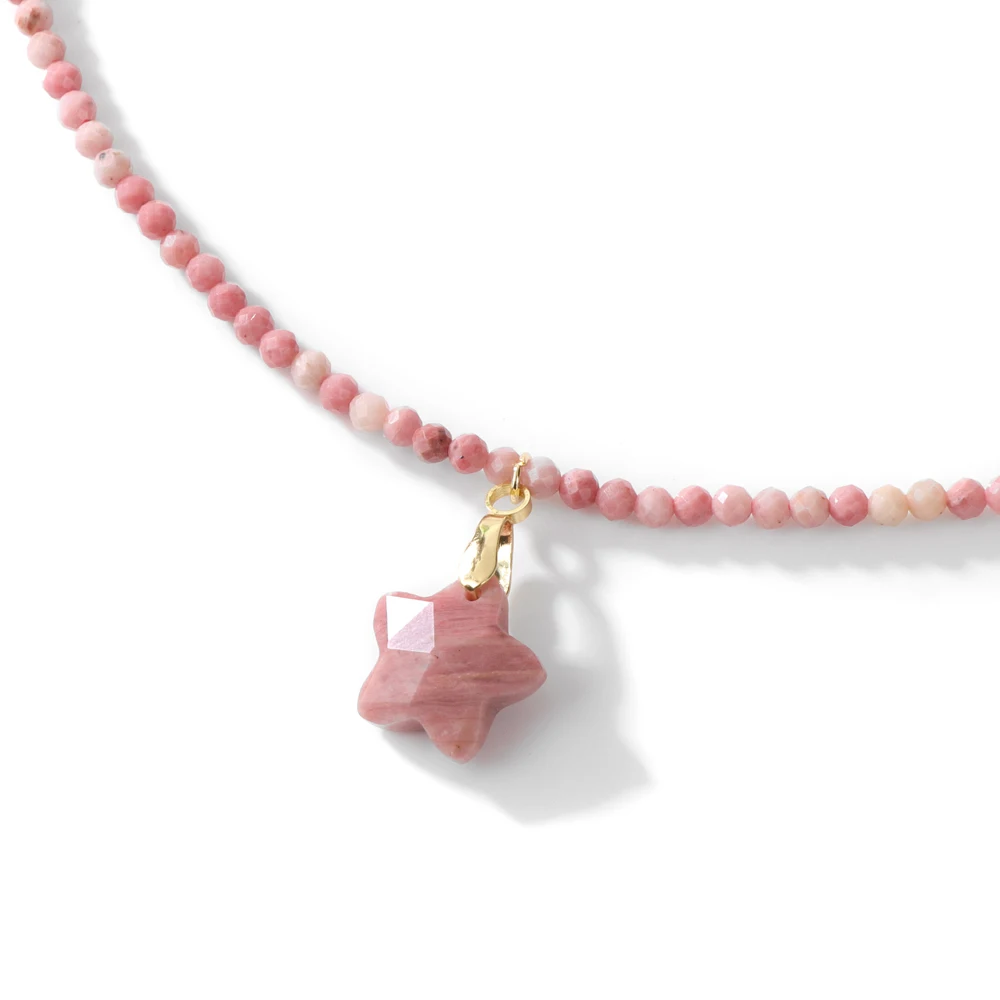 Модное ожерелье-подвеска с пятиконечными звездами корейское розовое ожерелье