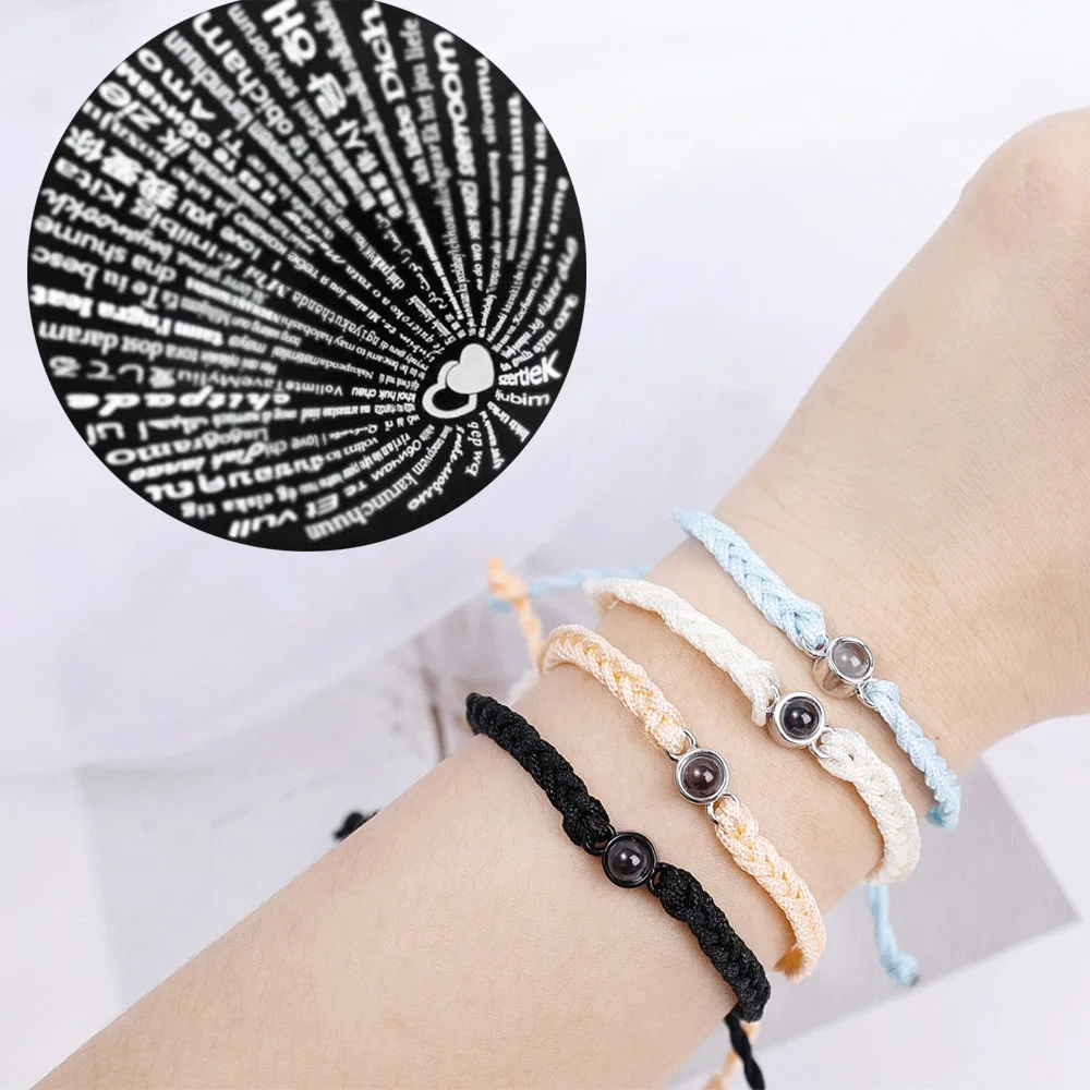 

100 Languages I Love You Nano Projection Bracelet Photo Coloring Book Photo Bracelet Pride Jewelry Couple Bracelets Gift