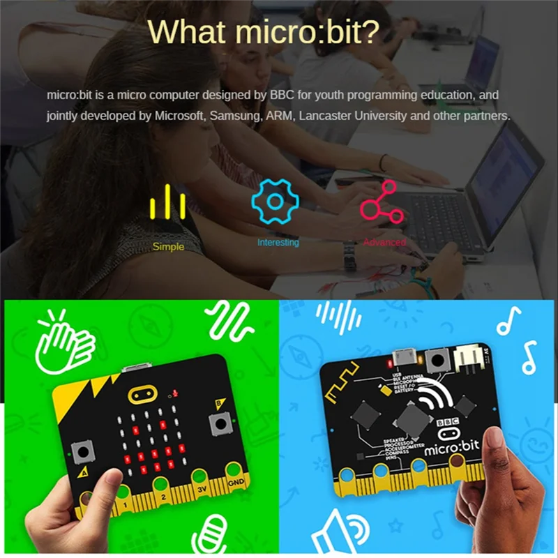 Популярная материнская плата Bbc Microbit V2.0 представление к графическому