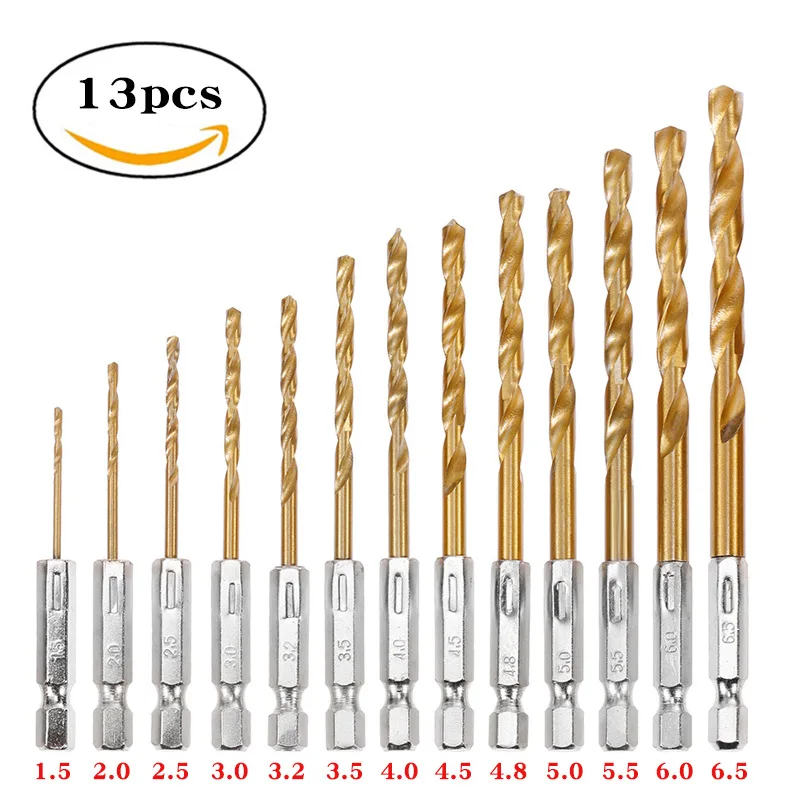 

13PCS Steel Fried Dough Twist Drill Set Tools Metal Accessories Drilling Metal Processing