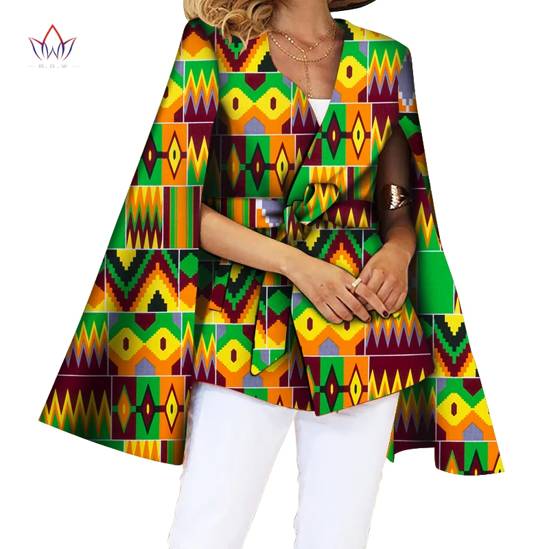 Autumn African Trench Coat for Women Plus Size Clothing Africa Print Outfits Dashiki Office Outwear WY5858 | Тематическая одежда и
