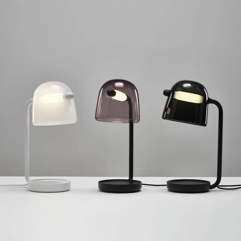 

Designer White Smoky glass table lamp Modern LED Bedroom Study desk lamp Living Room decoration Light Fixtures
