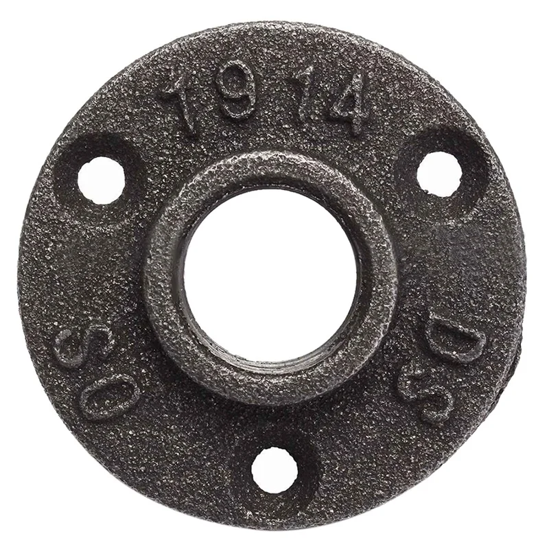 

4X 3/4 Inch Black Cast Iron Pipe Fittings Floor Flange BSP Threaded Hole