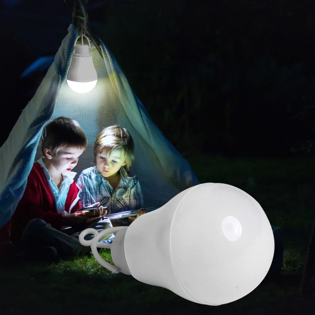 

LED Energy-saving Lamp Bulb 1pc Portable Hanging Dormitory Light LED Bulb USB Rechargeable Market Stall Lamp