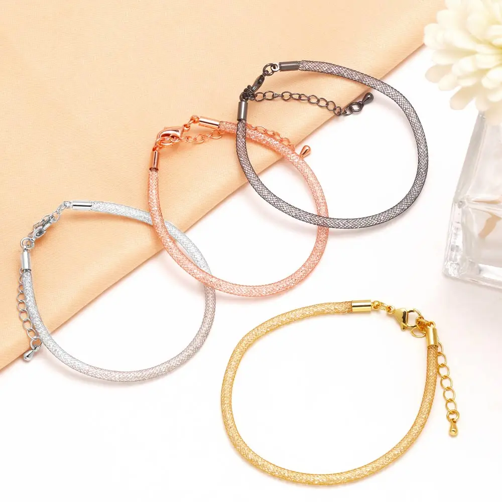 OCESRIO модный сетчатый браслет с кристаллами цепочка из медной шелковой трубки