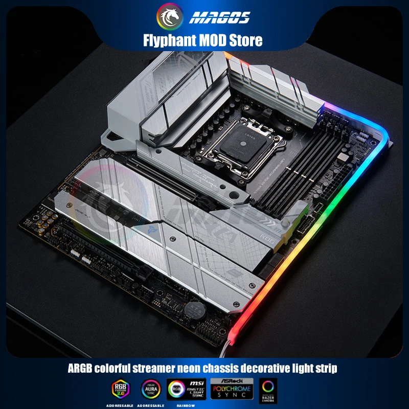 

Неоновая Светодиодная лента Phanteks ARGB, 5 В, 3 контакта, комплект детской ленты, украшение для компьютера AURA 13 мм x 5,5 мм x 400 мм X 2 шт.