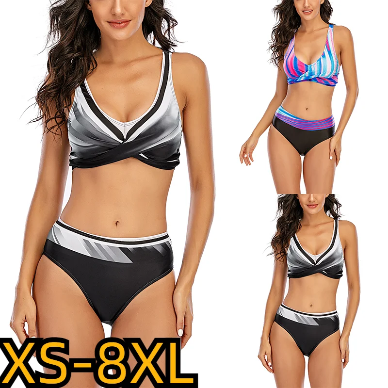 

Новинка 2023, Модный Купальник из двух частей, пляжный купальник, женское летнее бикини, женское бикини нового дизайна с принтом, сексуальный купальник