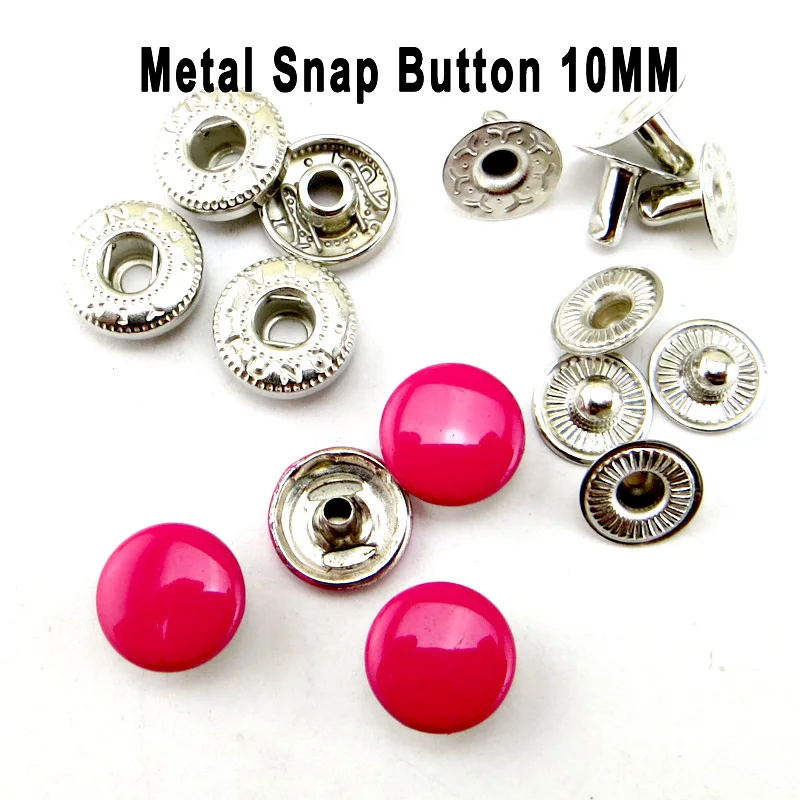 

50PCS 10MM Metal Rose Red Snap Button Sweater Clothes Fits Garment Buttons SMB-027