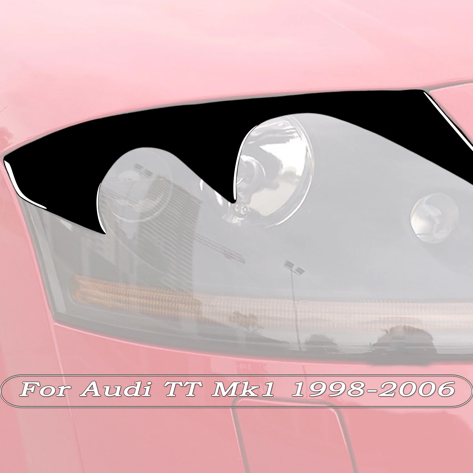 

2pcs Gloss Black Epoxy Resin (Glue) Car Front Headlights Eyebrow Eyelids Trim Cover For Audi TT Mk1 1998-2006 Body Kits Tuning