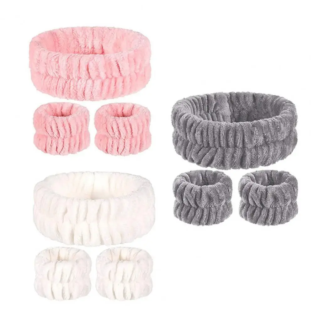 

1 Set Excellent Washing Face Hairband Facial Makeup Headband Long Lifespan Shower Hairband Super Soft Home Accessories