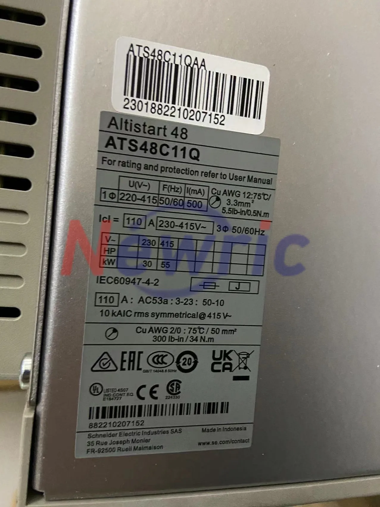Оригинальный прибор плавного пуска серии Schneiders ATS48 ATS48D22Q ATS48D22Y для асинхронного