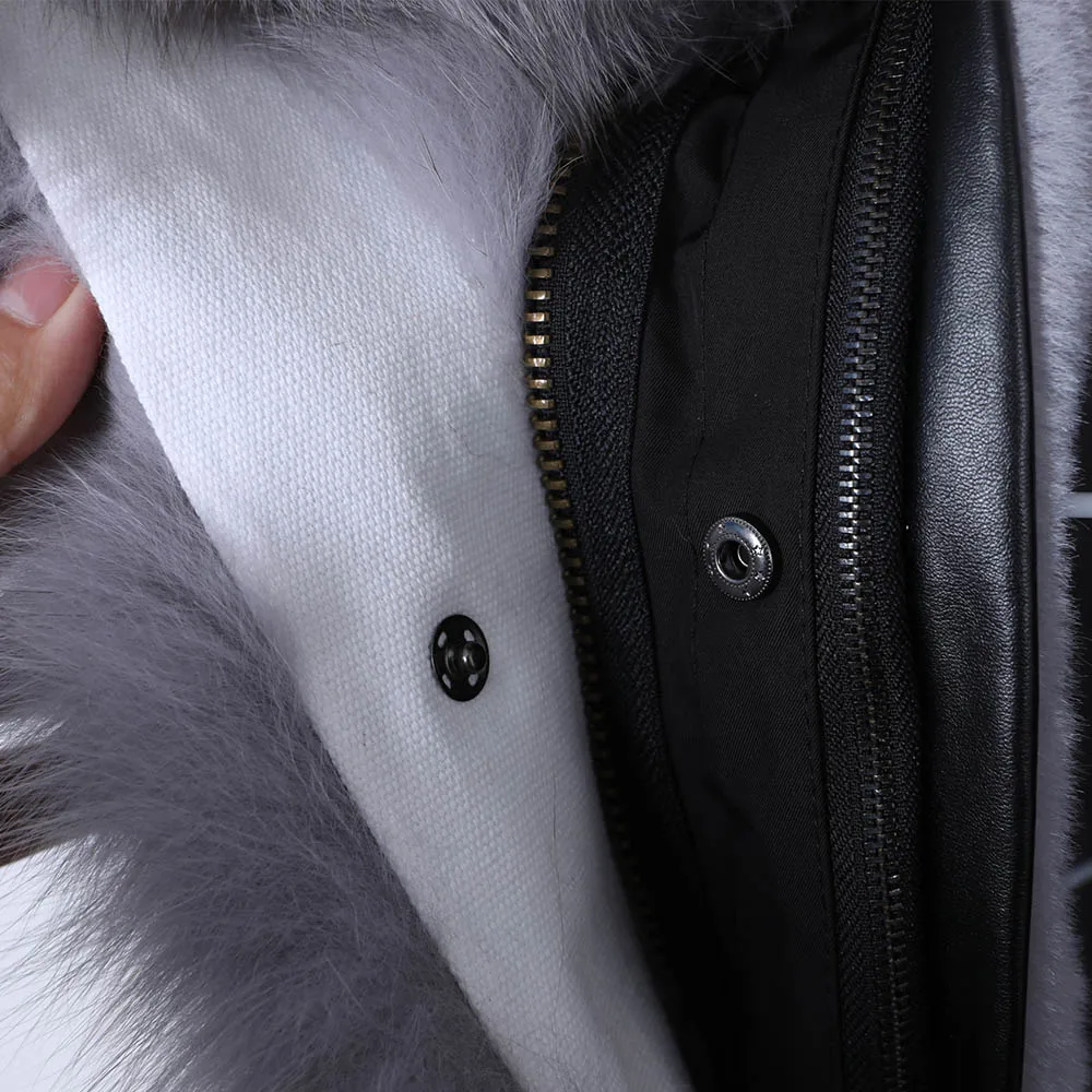 Maomaokong Winter Woman Parkas 2022 Super Big Removable Real Fox Fur Collar Coats Long Hooded Jacket Overcoat  Female Clothes