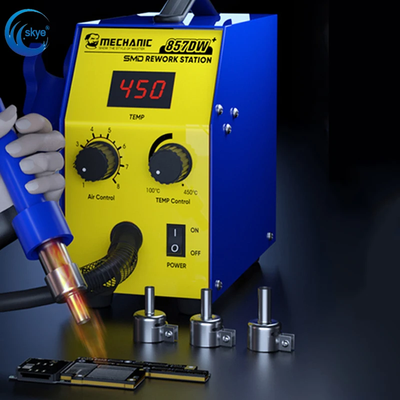 

Прибор для распайки горячего воздуха MECHANIC 857DW +, Цифровой Регулируемый строительный пистолет горячего воздуха, превосходный быстрый ремонт ...