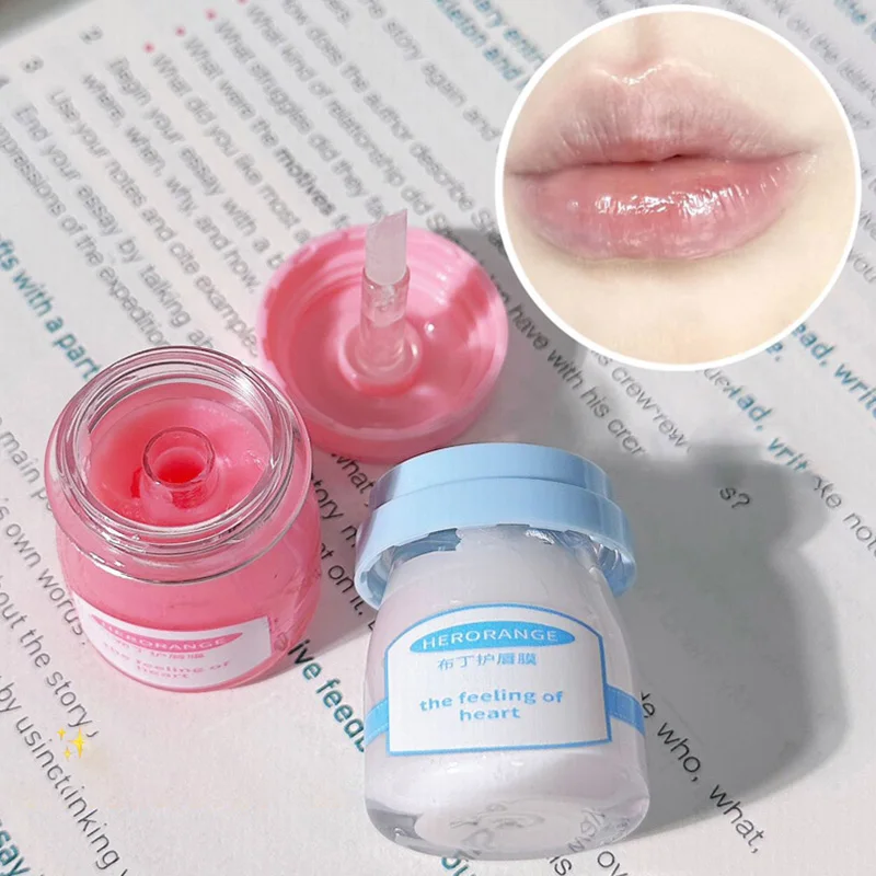 

Strawberry Pudding Lip Mask Day And Night Repair Moisturizing Lip Balm Transparent Sleep Masks Lip Care Lipstick Base Cosmetic