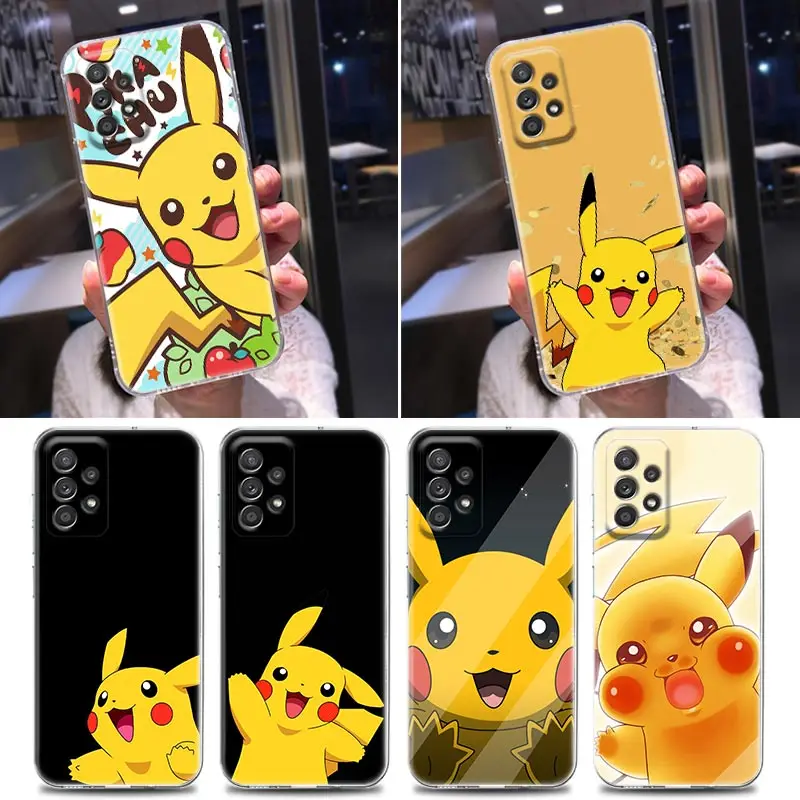 

Pikachu Silicone Clear Case For Samsung Galaxy A52 A51 A53 A72 A71 A73 A32 A31 A33 A22 A11 Soft Cases Cover Cute Cartoon Anime