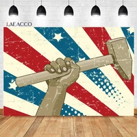 laeacco happy labor day backdrop for photography grunge american flag hammer kids adults holiday celebrate portrait background