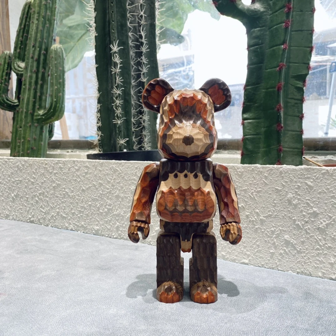 

Wave Pattern Horizon 400% Bearbrick 28cm Karimoku x Fragment Carved Horizon Wooden Gift Doll Ornament Wooden Hand-made Bear