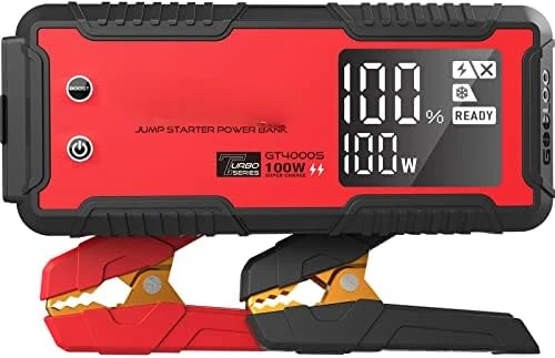 

GT4000S Jump Starter 4000 Amp Car Starter 100W Two-Way Fast-Charging Portable Car Battery Charger Booster Pack for 10L Diesel an