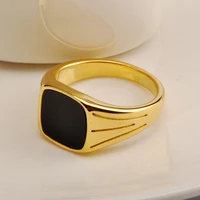 2022 new black glossy titanium steel ring male ring female 316l stainless steel ring plated ring black ring waterproof women