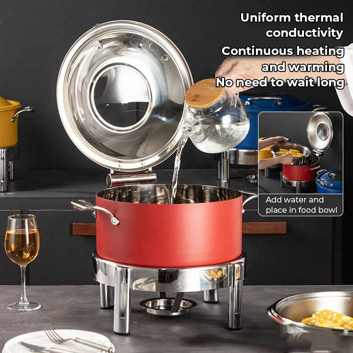 Трехслойная электрическая круглая пищевая теплая буфетная печь из нержавеющей