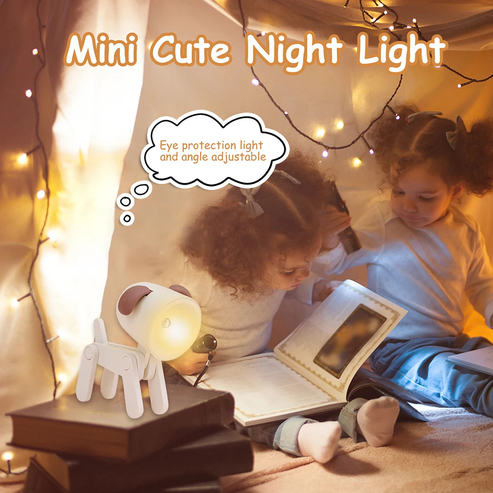 

LED Bedside Lamp Battery Powered Cartoon Cute Laptop Lighting Adjustable Heat Cold Resistance for Room Decoration Holiday Gifts
